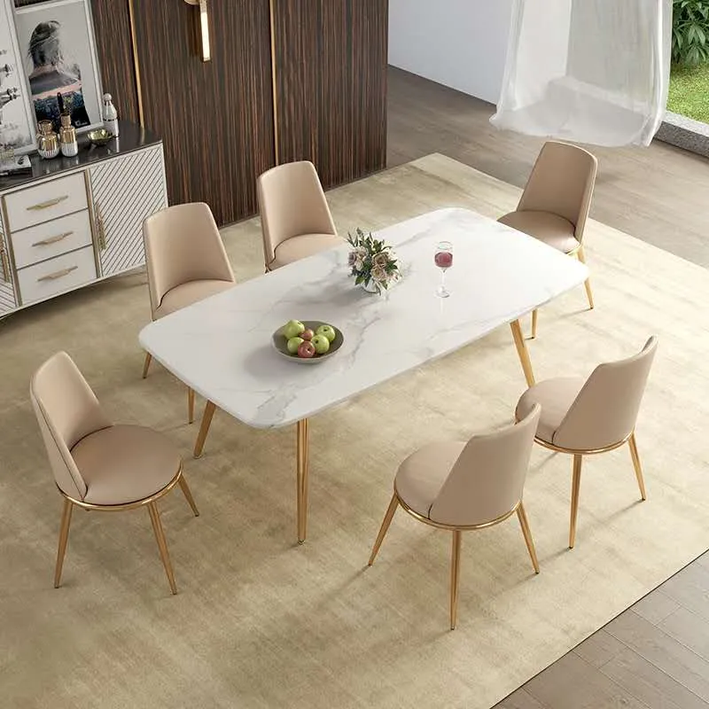 Factory Direct New Style Nordic Dining Tables and Chairs Combination Light Luxury Furniture Table