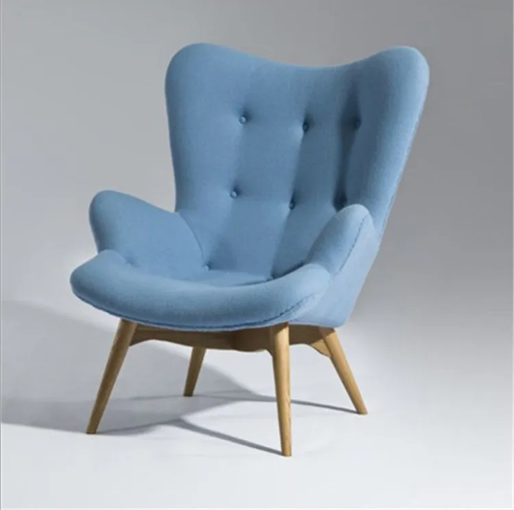 French Style Nordic Hotel Room Single Seater Relaxing Armchair Velvet Fabric Living Room Sofa Chair for Home Furniture