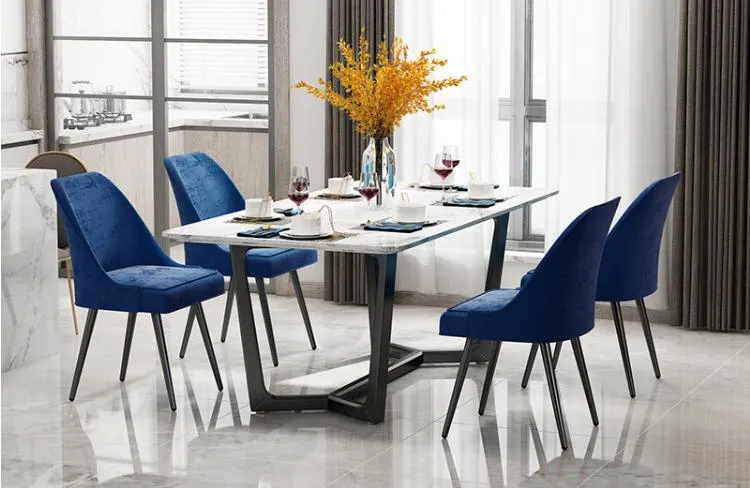 Light Luxury Dining Chair Home Modern Minimalist Restaurant Leather Nordic Restaurant Dining Furniture Modern Pink Velvet Dining Room Chairs