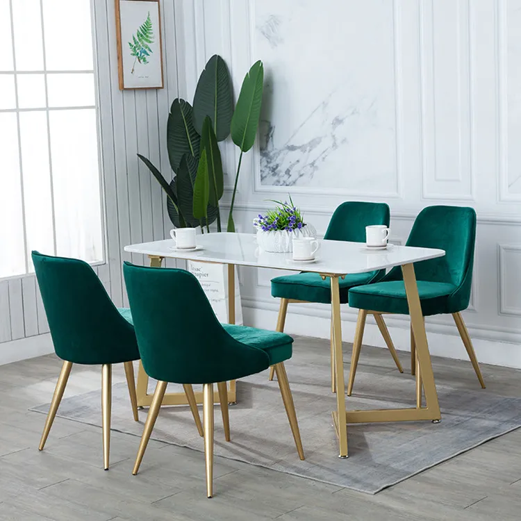 Modern Dining Chair Metal Legs Sedie Da Sala Da Pranzo Exterior Fabric Velvet Covers Dining Chair